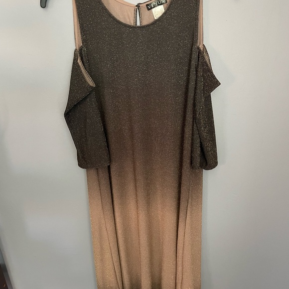 Venus Cut Out shoulder ombré Sparkly Brown and Cream Size Small - Picture 1 of 1